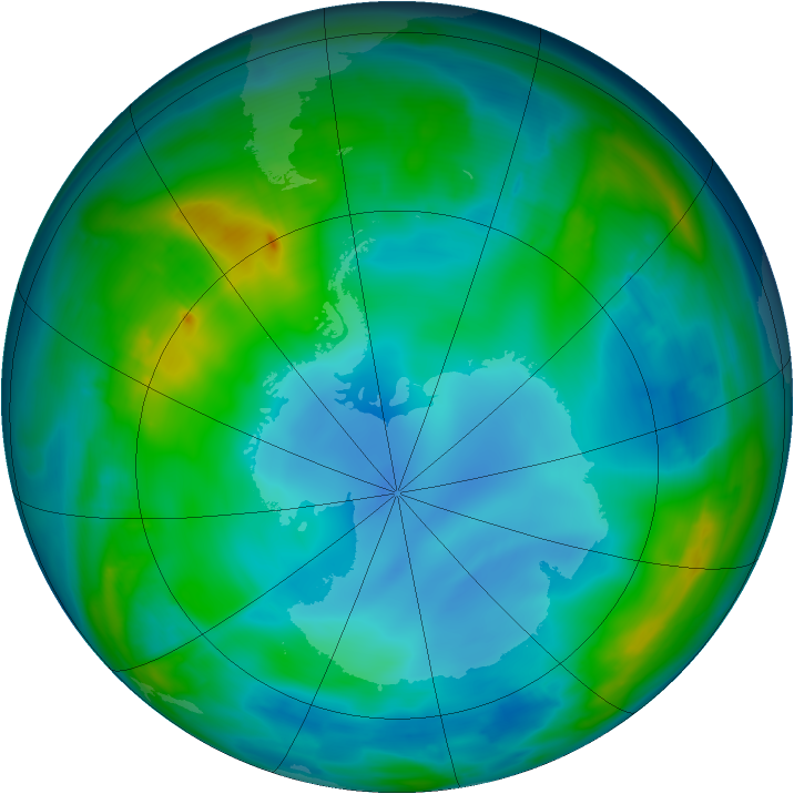Antarctic ozone map for 26 May 2014